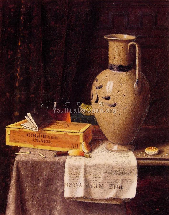 Cigar Box Pitcher and New York Herald - 威廉·迈克尔·哈尼特